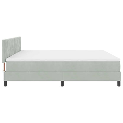 LED Box Spring Bed Lichtgrijs 200 x 200 cm Fluweel