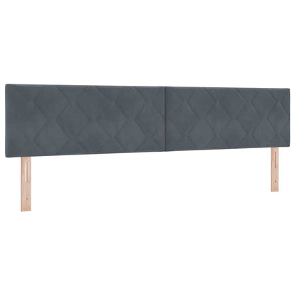 LED Box Spring Bed met matras Donkergrijs 200 x 200 cm Fluweel