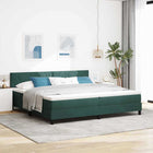 Boxspringbed 200x200 cm donkergroen fluweel LED