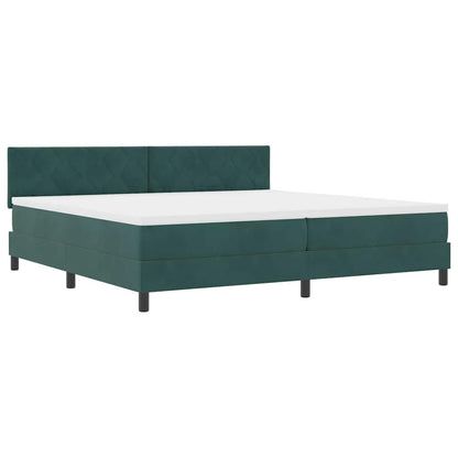 LED Box Spring Bed Donkergroen 200 x 200 cm Fluweel