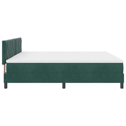 LED Box Spring Bed Donkergroen 200 x 200 cm Fluweel