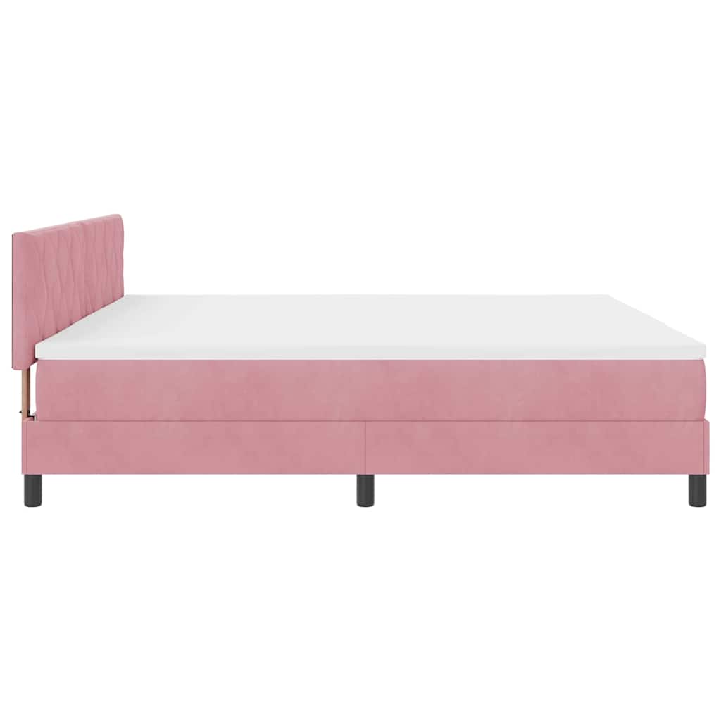 LED Box Spring Bed met hoofdeinde Roze 200 x 200 cm Fluweel
