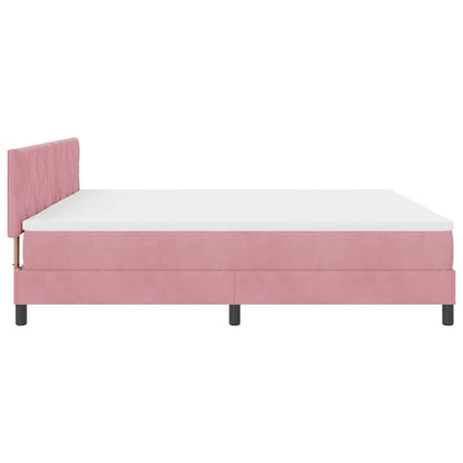LED Box Spring Bed met hoofdeinde Roze 200 x 200 cm Fluweel