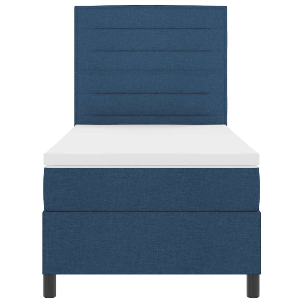 Boxspring bed met matras met LED Blauw 80 x 200 cm Stof