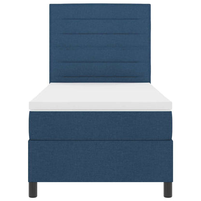 Boxspring bed met matras met LED Blauw 80 x 200 cm Stof