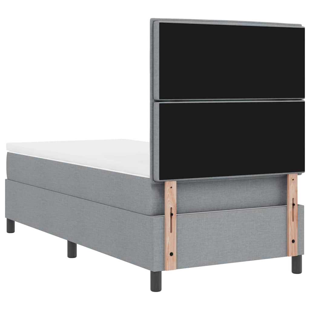 Boxspring bed met matras met LED Lichtgrijs 90 x 190 cm Stof