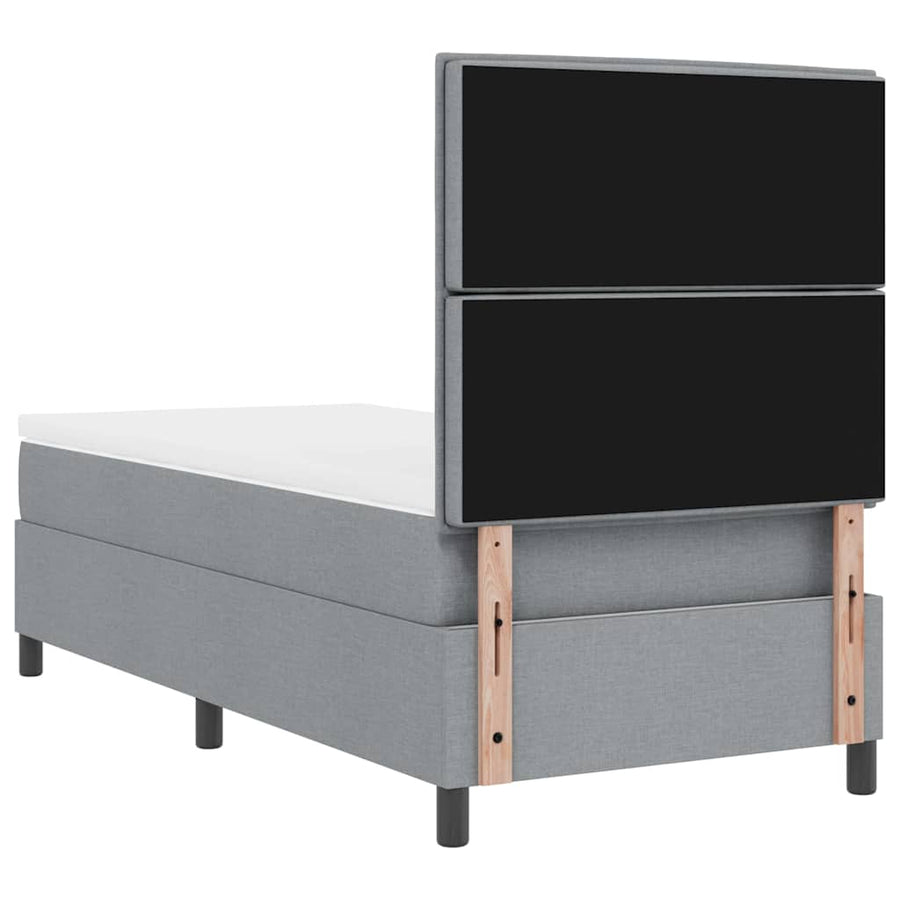 Boxspring bed met matras met LED Lichtgrijs 90 x 190 cm Stof