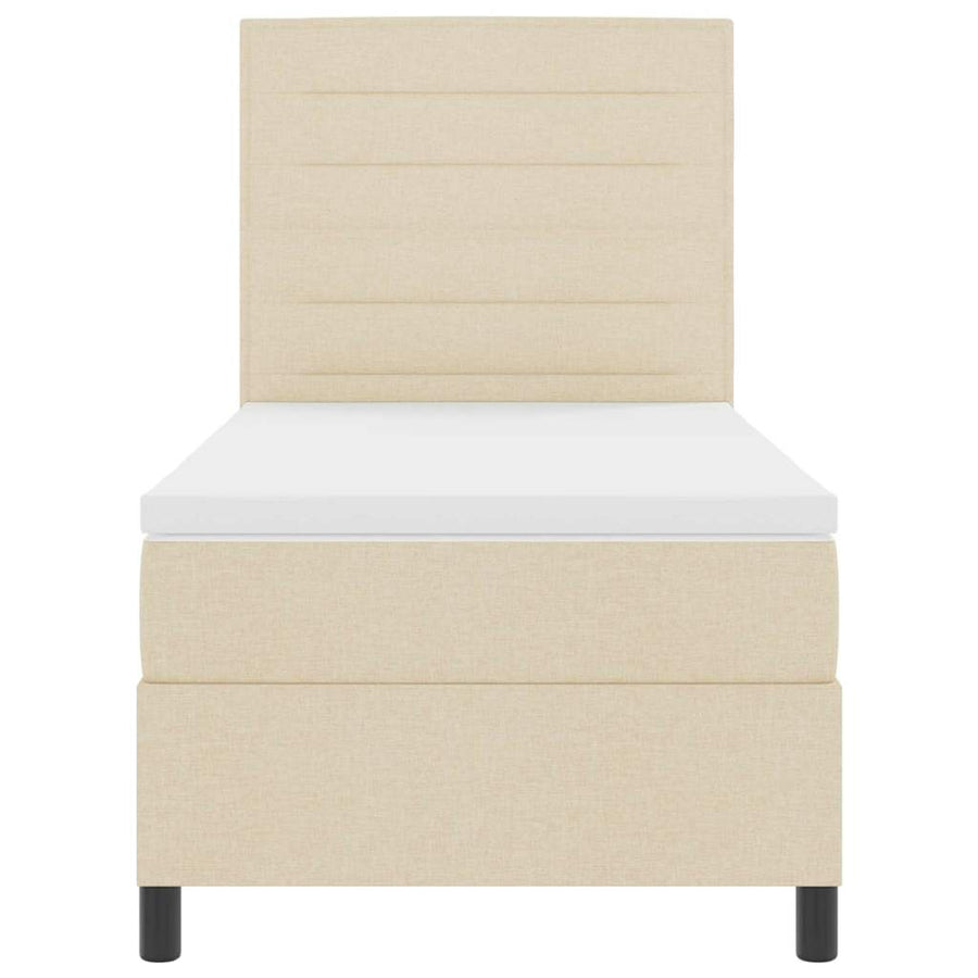 Boxspring bed met matras met LED Crème 100 x 200 cm Stof