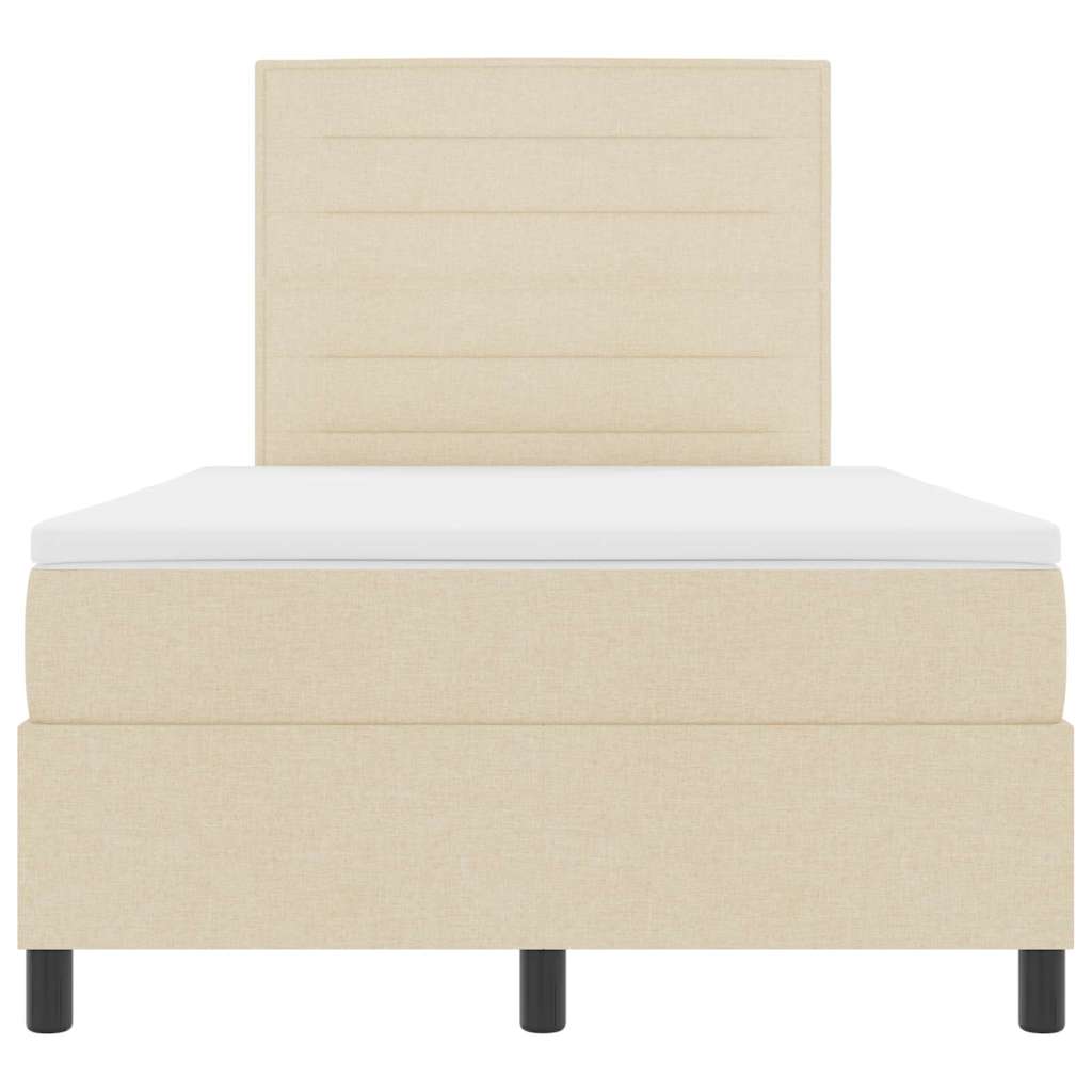 Boxspring bed met matras met hoofdeinde Crème 120 x 190 cm Stof