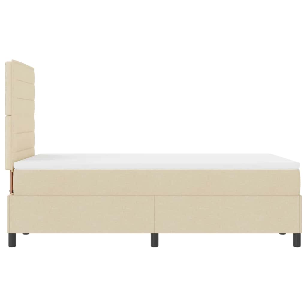 Boxspring bed met matras met hoofdeinde Crème 120 x 190 cm Stof