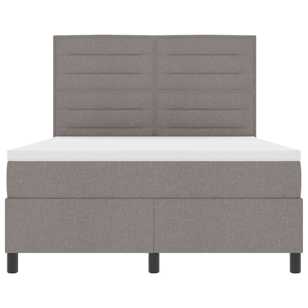 Boxspring bed met LED-stripverlichting Taupe 160 x 200 cm Stof