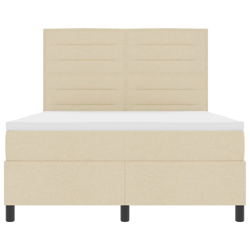 Boxspring bed met matras met LED Crème 160 x 200 cm Stof