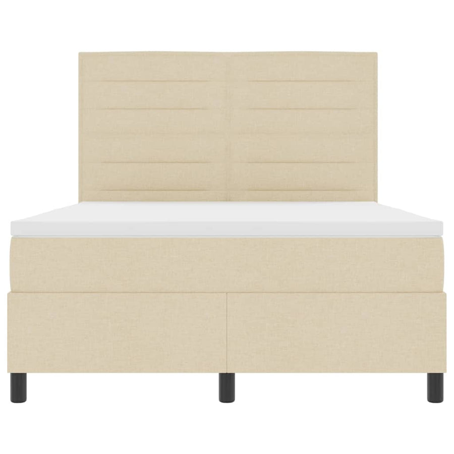 Boxspring bed met matras met LED Crème 160 x 200 cm Stof