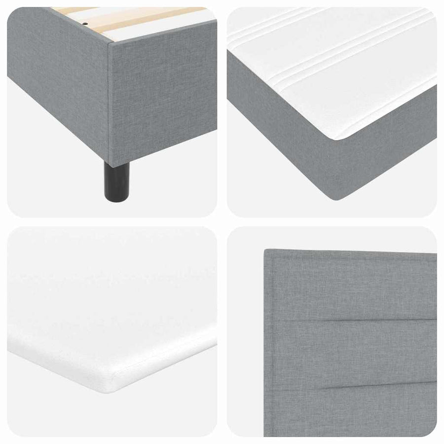 Boxspring bed met matras met LED Lichtgrijs 180 x 200 cm Stof