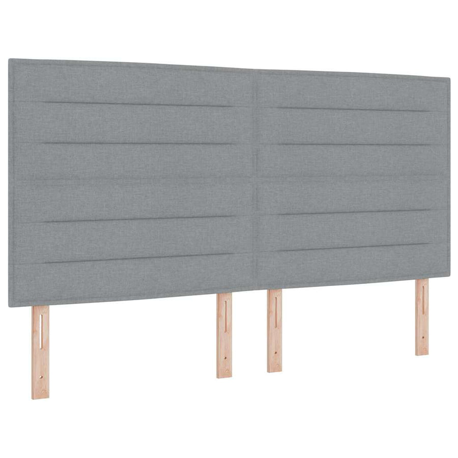 Boxspring bed met matras met LED Lichtgrijs 180 x 200 cm Stof