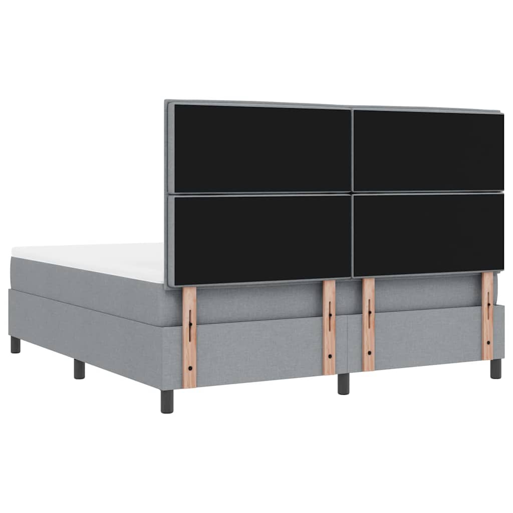 Boxspring bed met matras met LED Lichtgrijs 180 x 200 cm Stof