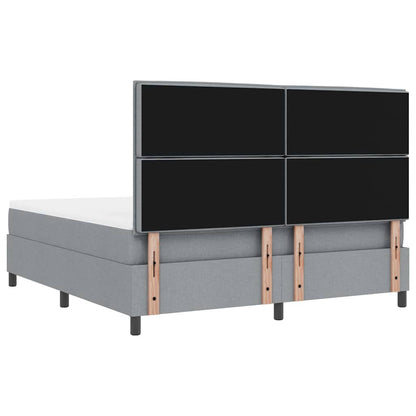Boxspring bed met matras met LED Lichtgrijs 180 x 200 cm Stof
