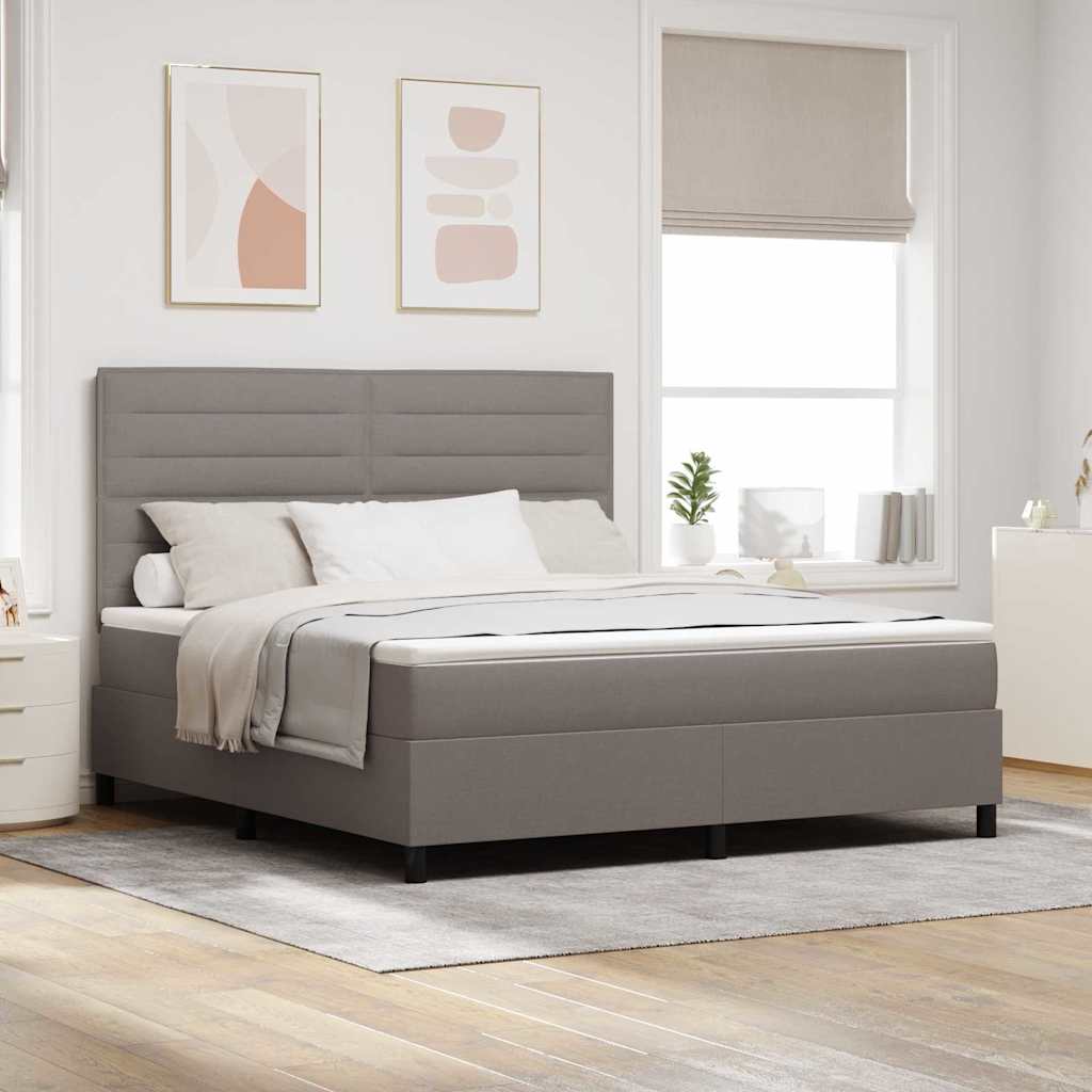 Boxspring bed met matras met LED Taupe 180 x 200 cm Stof