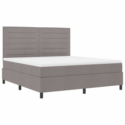 Boxspring bed met matras met LED Taupe 180 x 200 cm Stof
