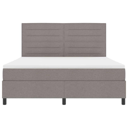 Boxspring bed met matras met LED Taupe 180 x 200 cm Stof