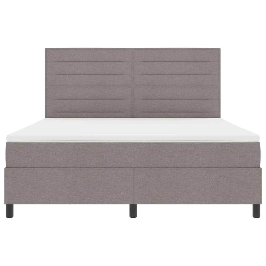 Boxspring bed met matras met LED Taupe 180 x 200 cm Stof