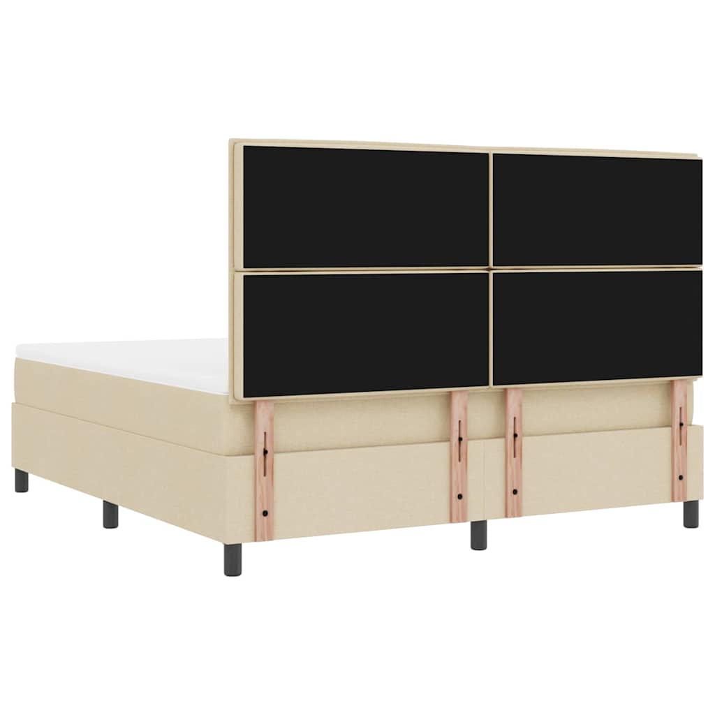 Boxspring bed met matras met LED Crème 180 x 200 cm Stof