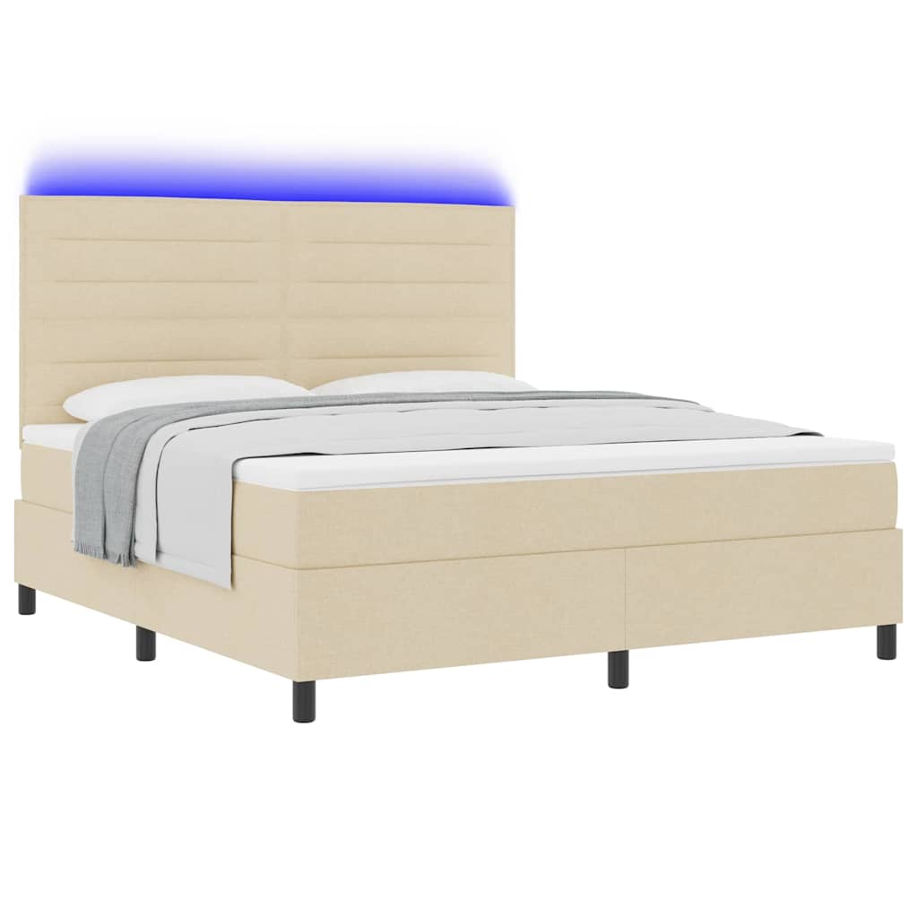 Boxspring bed met matras met LED Crème 180 x 200 cm Stof