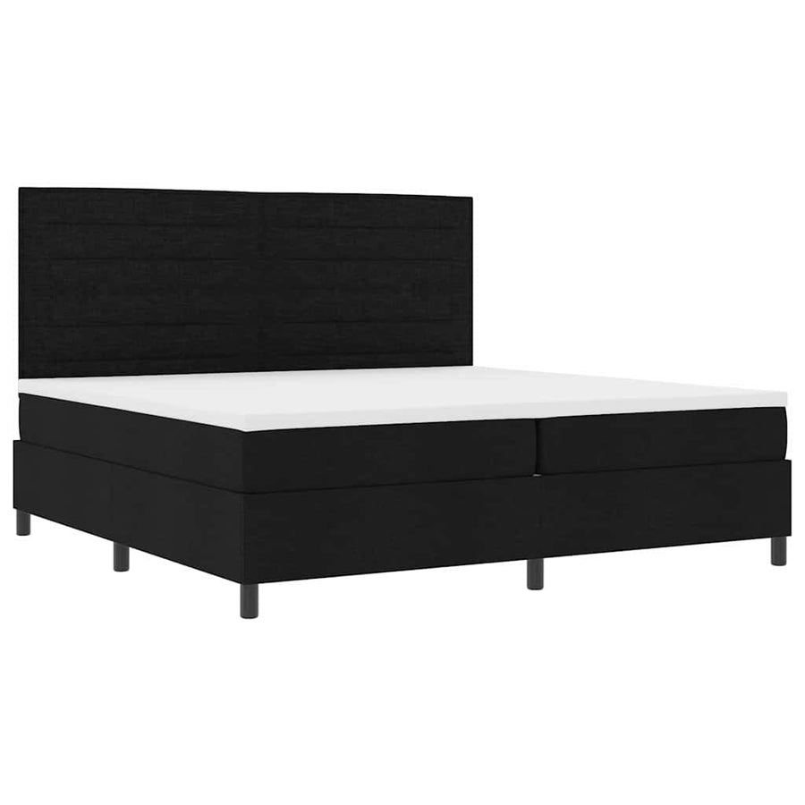 Boxspring bed met matras met LED Zwart 200 x 200 cm Stof