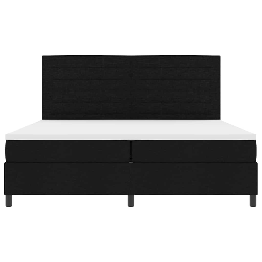 Boxspring bed met matras met LED Zwart 200 x 200 cm Stof
