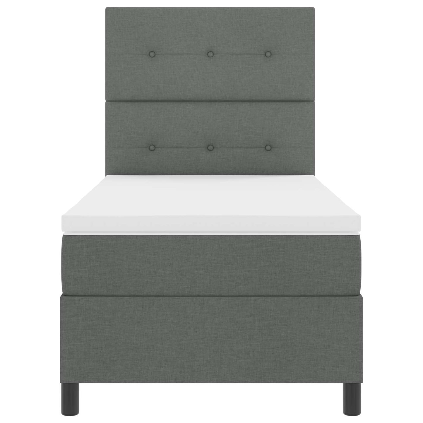 Boxspring bed met hoofdeinde Donkergrijs 90 x 190 cm Stof