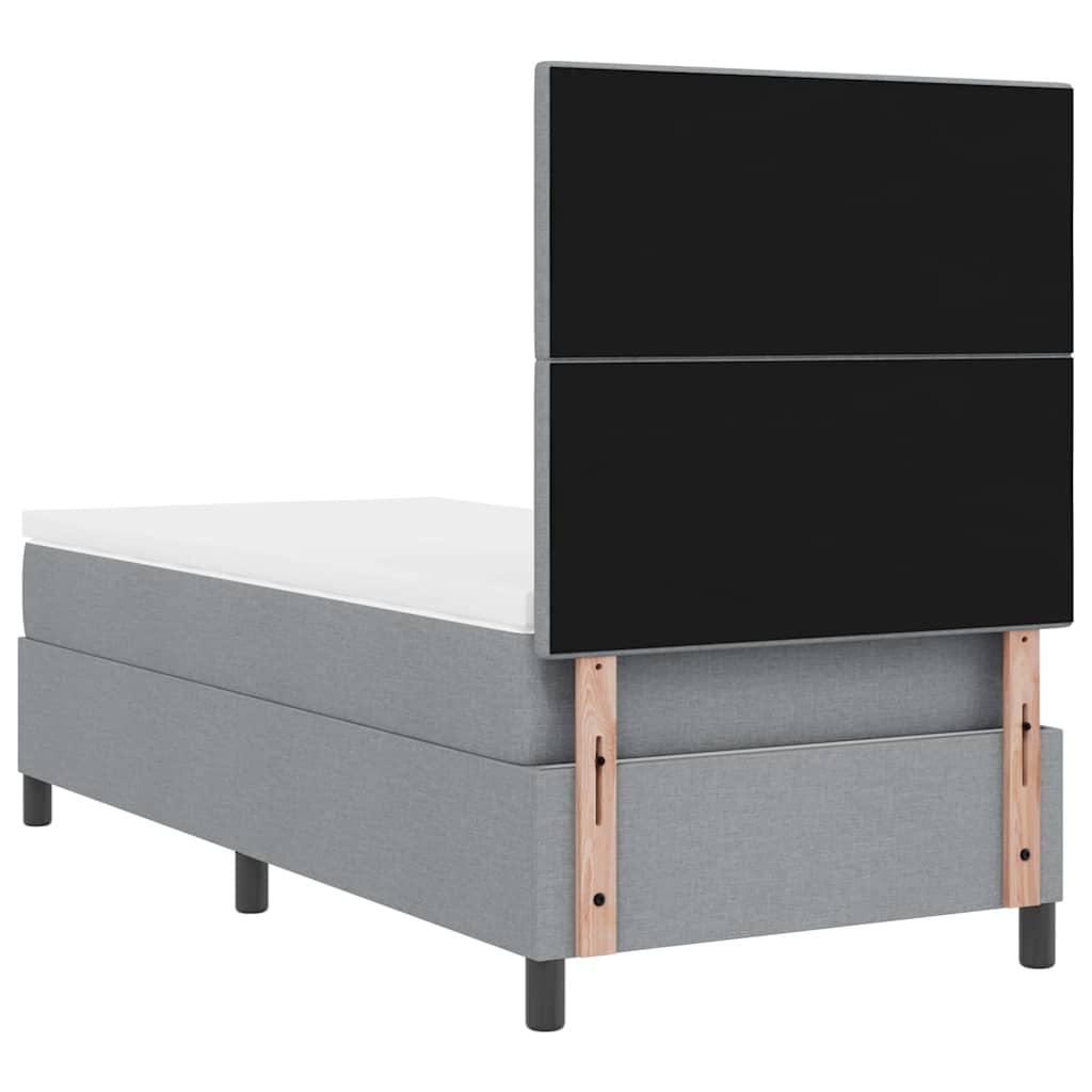 Boxspring bed met hoofdeinde Lichtgrijs 100 x 200 cm Stof