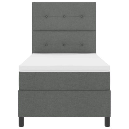 Boxspring bed met hoofdeinde Donkergrijs 100 x 200 cm Stof