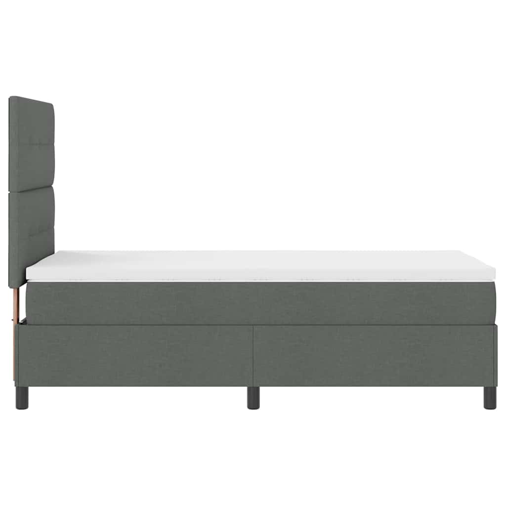 Boxspring bed met hoofdeinde Donkergrijs 100 x 200 cm Stof
