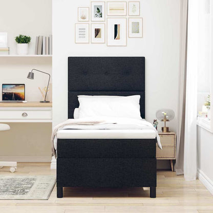 Boxspring bed met LED-stripverlichting Zwart 100 x 200 cm Stof