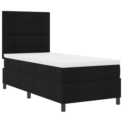 Boxspring bed met LED-stripverlichting Zwart 100 x 200 cm Stof