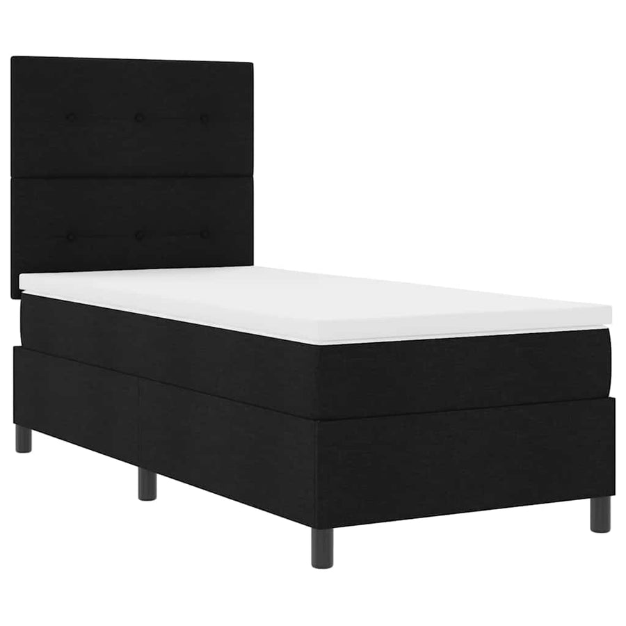 Boxspring bed met LED-stripverlichting Zwart 100 x 200 cm Stof