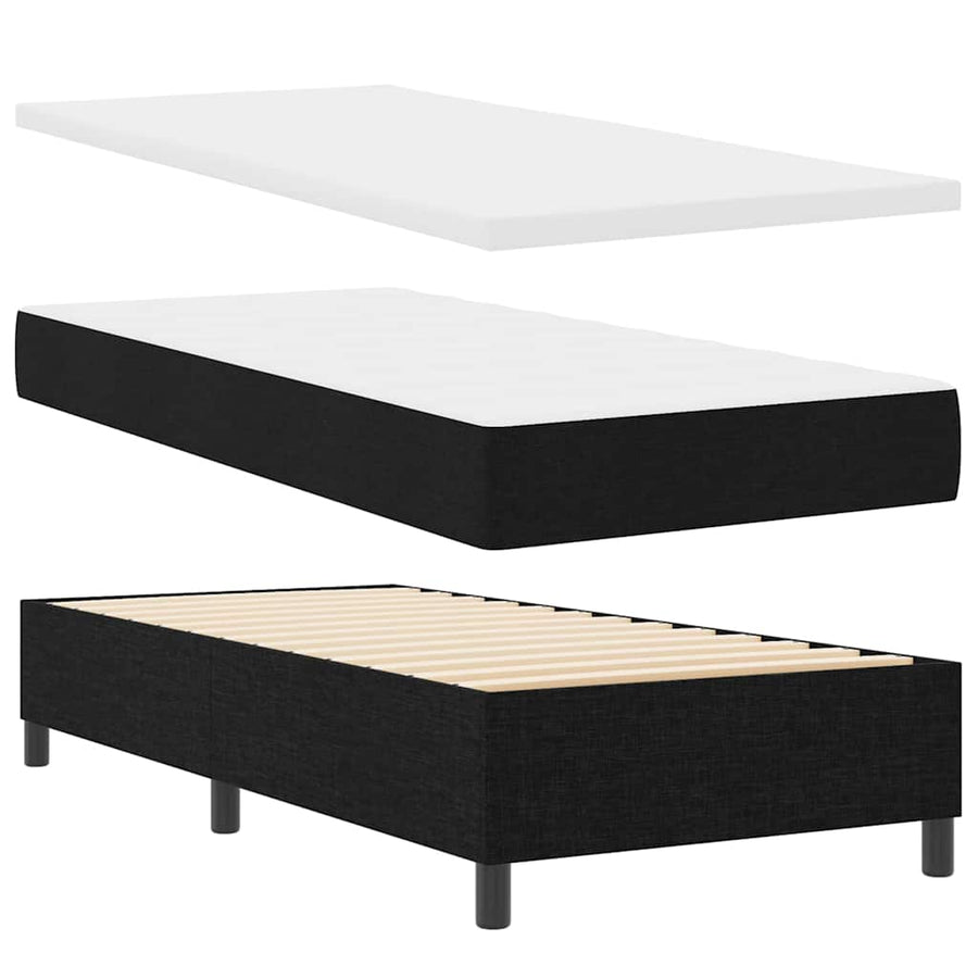 Boxspring bed met LED-stripverlichting Zwart 100 x 200 cm Stof