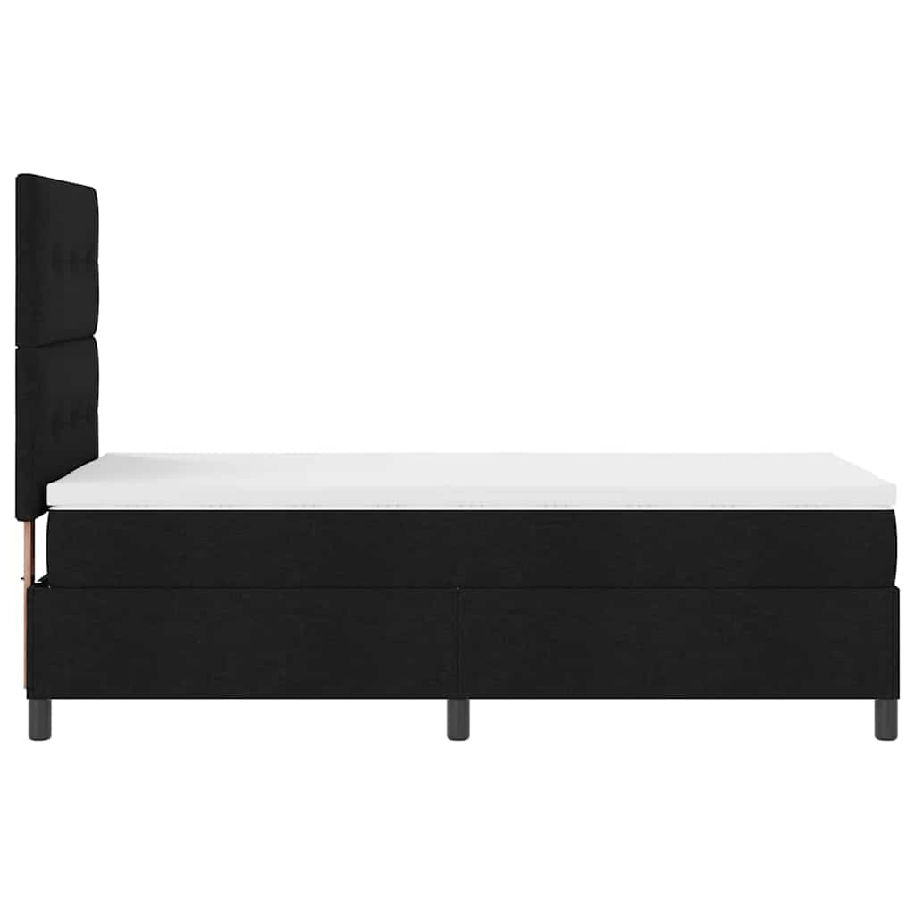 Boxspring bed met LED-stripverlichting Zwart 100 x 200 cm Stof