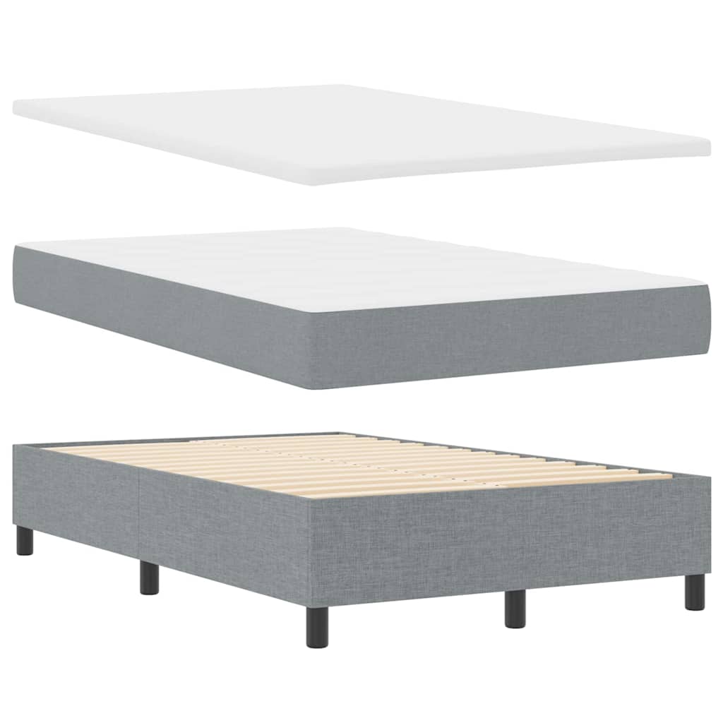 Boxspring bed met hoofdeinde Lichtgrijs 120 x 190 cm Stof
