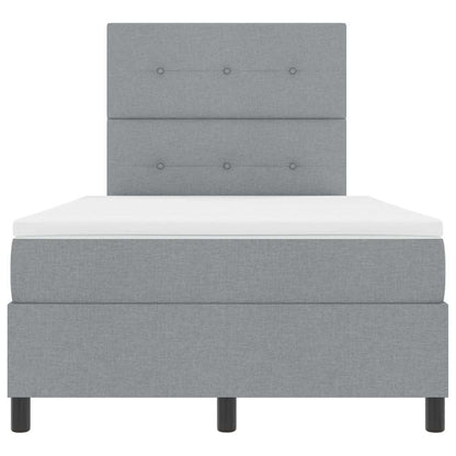 Boxspring bed met hoofdeinde Lichtgrijs 120 x 190 cm Stof