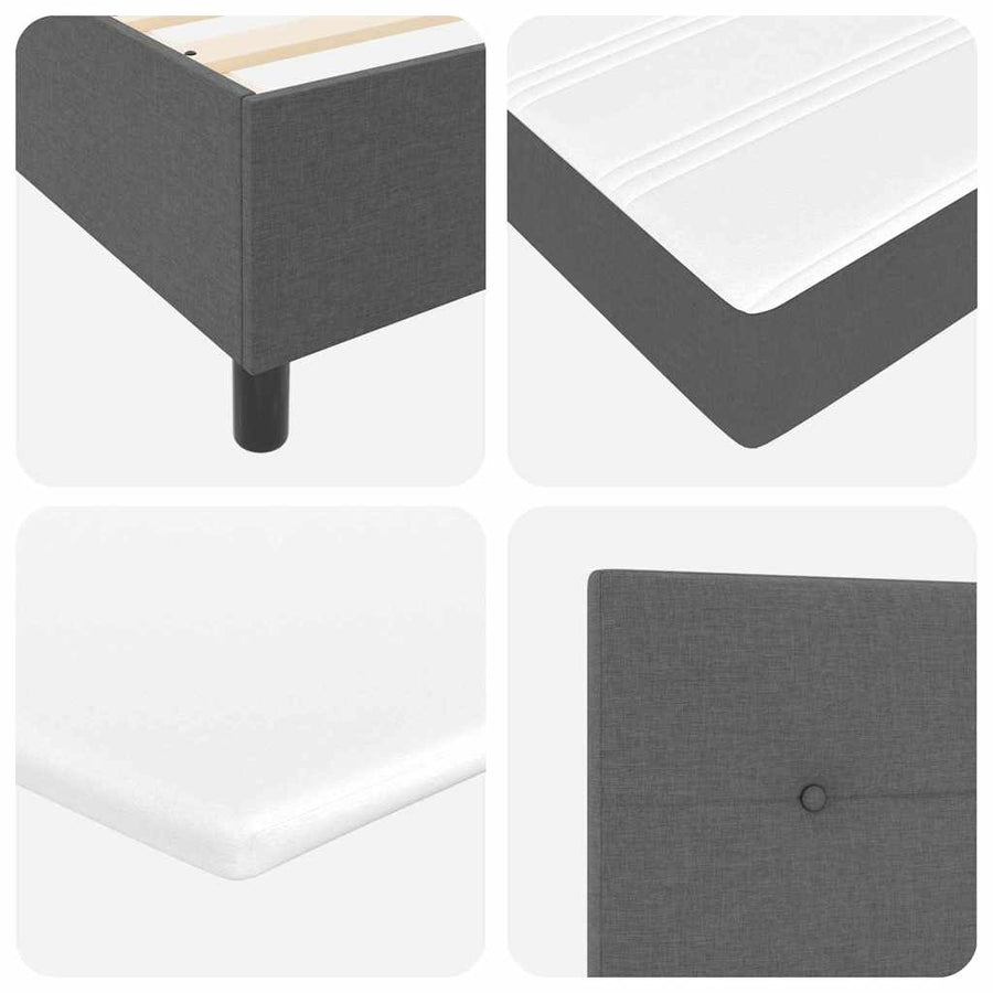 Boxspring bed met hoofdeinde Donkergrijs 120 x 190 cm Stof