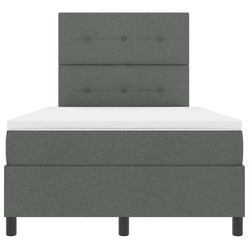 Boxspring bed met hoofdeinde Donkergrijs 120 x 190 cm Stof