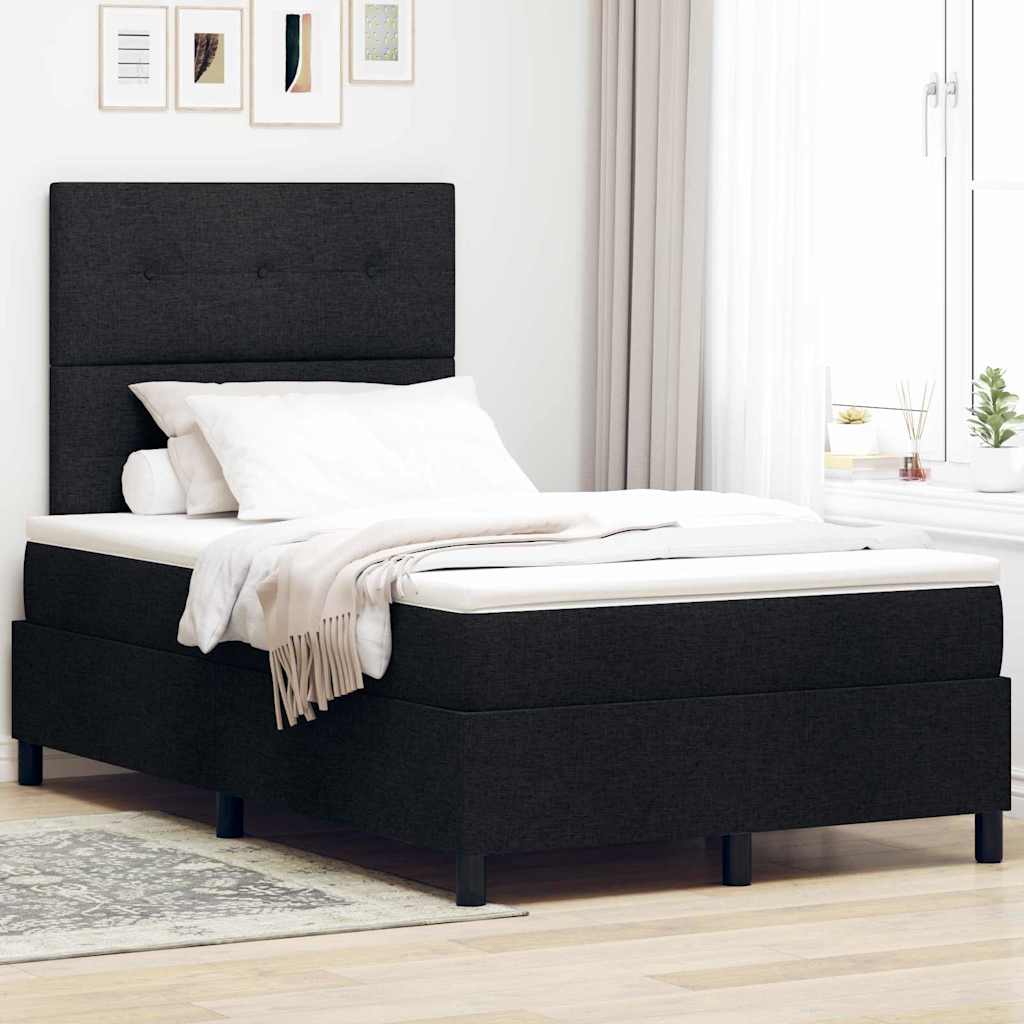 Boxspring bed met LED-stripverlichting Zwart 120 x 190 cm Stof