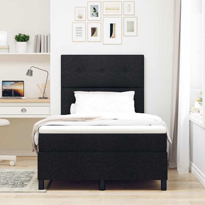 Boxspring bed met LED-stripverlichting Zwart 120 x 190 cm Stof
