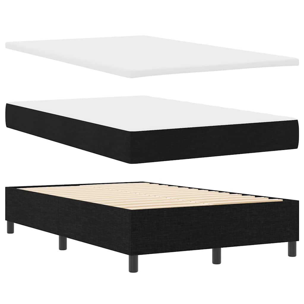 Boxspring bed met LED-stripverlichting Zwart 120 x 190 cm Stof