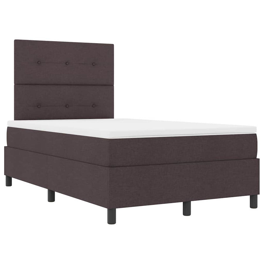 Boxspring bed met hoofdeinde Donkerbruin 120 x 190 cm Stof