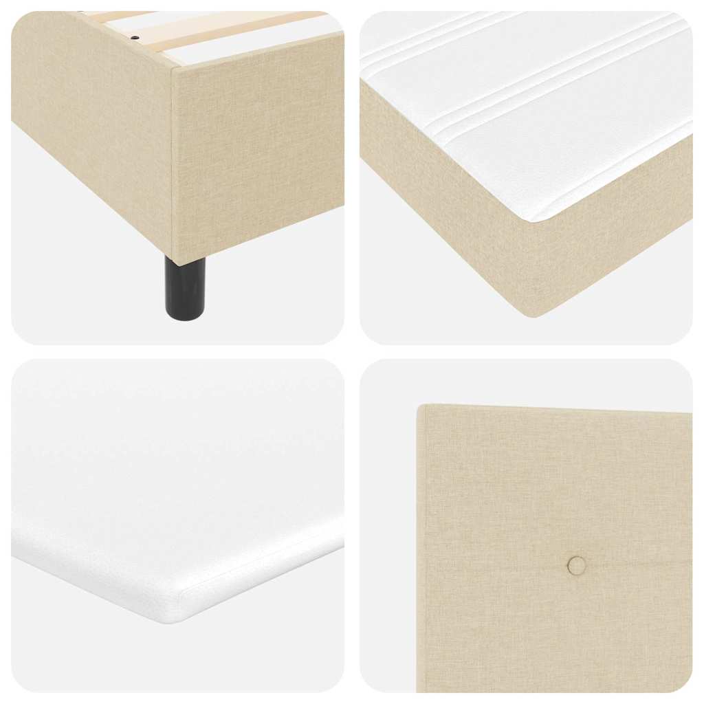 Boxspring bed met matras met hoofdeinde Crème 120 x 190 cm Stof