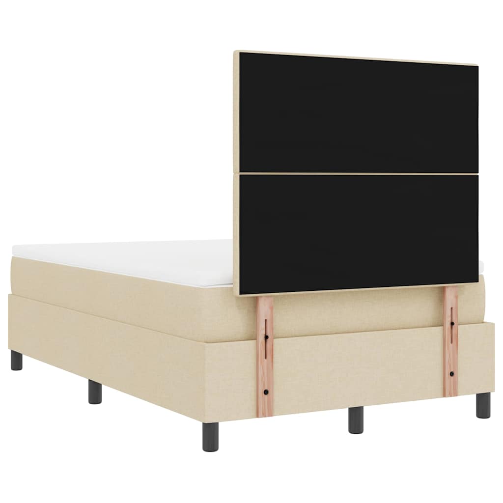 Boxspring bed met matras met hoofdeinde Crème 120 x 190 cm Stof