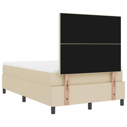 Boxspring bed met matras met hoofdeinde Crème 120 x 190 cm Stof