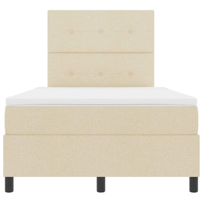 Boxspring bed met matras met hoofdeinde Crème 120 x 190 cm Stof